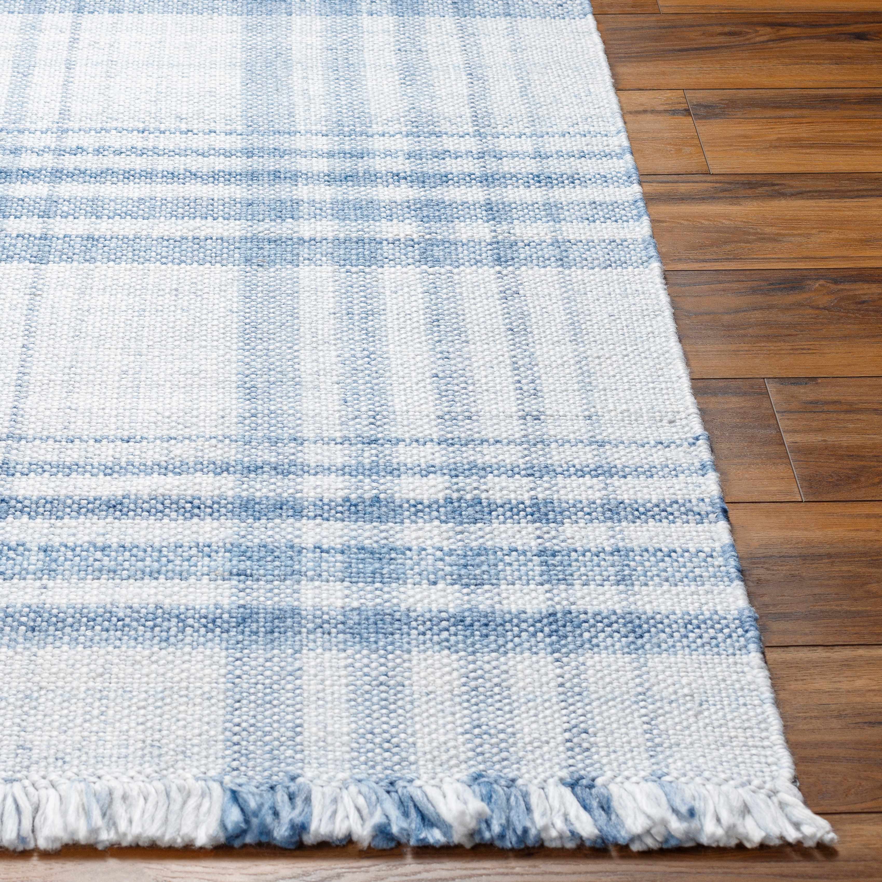 Inara Blue Plaid Area Rug - Image 5