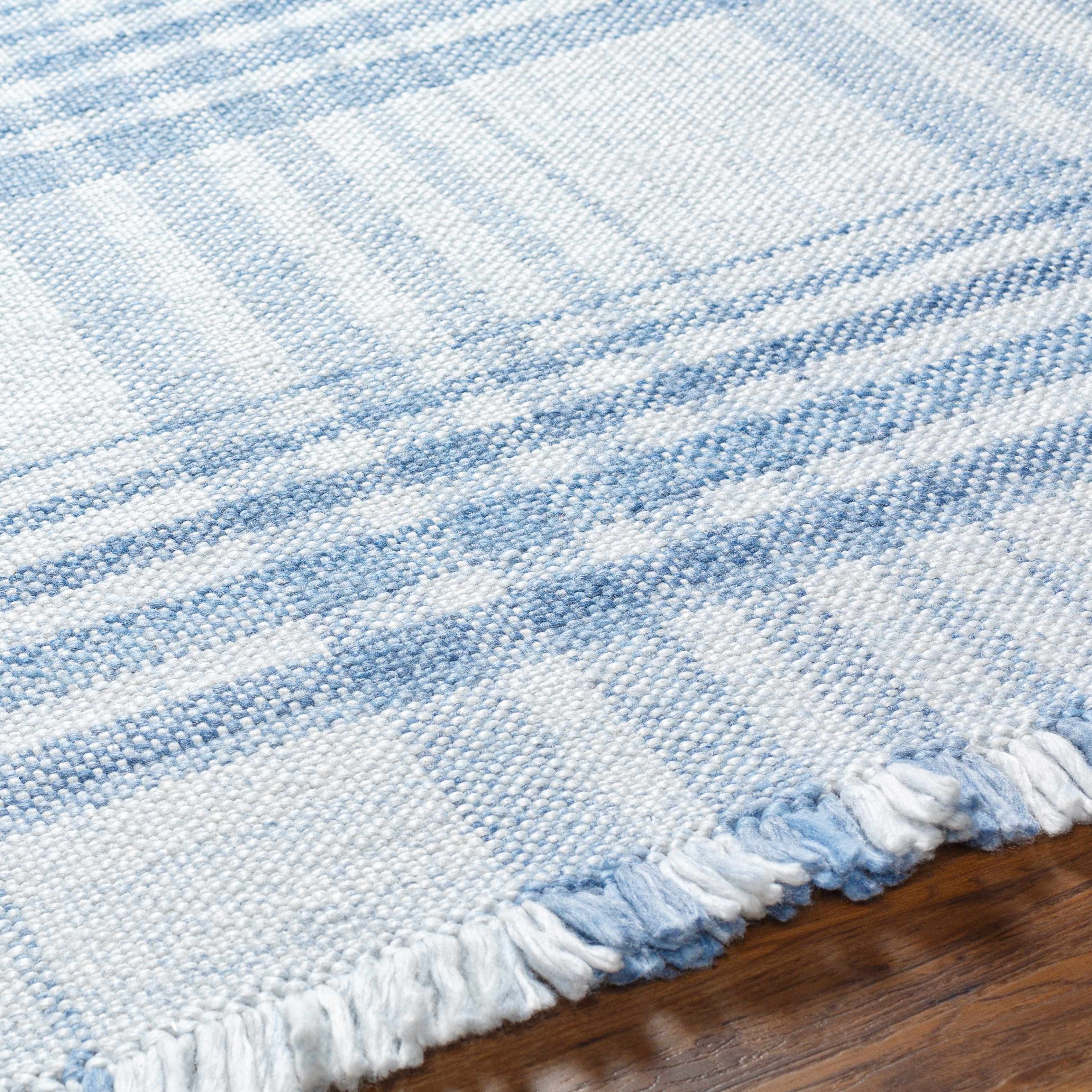 Inara Blue Plaid Area Rug - Image 7