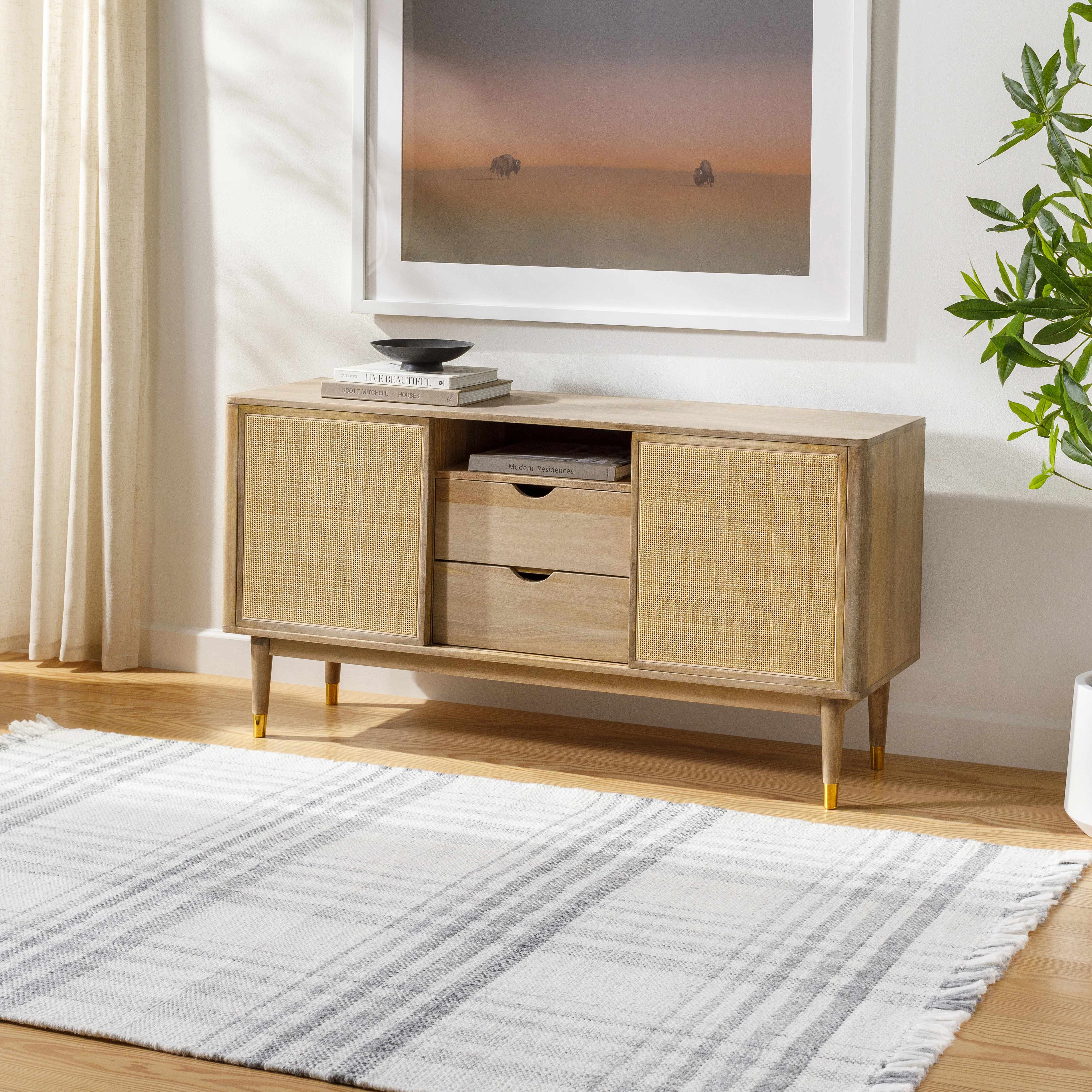 Inara Gray Plaid Area Rug - Image 2