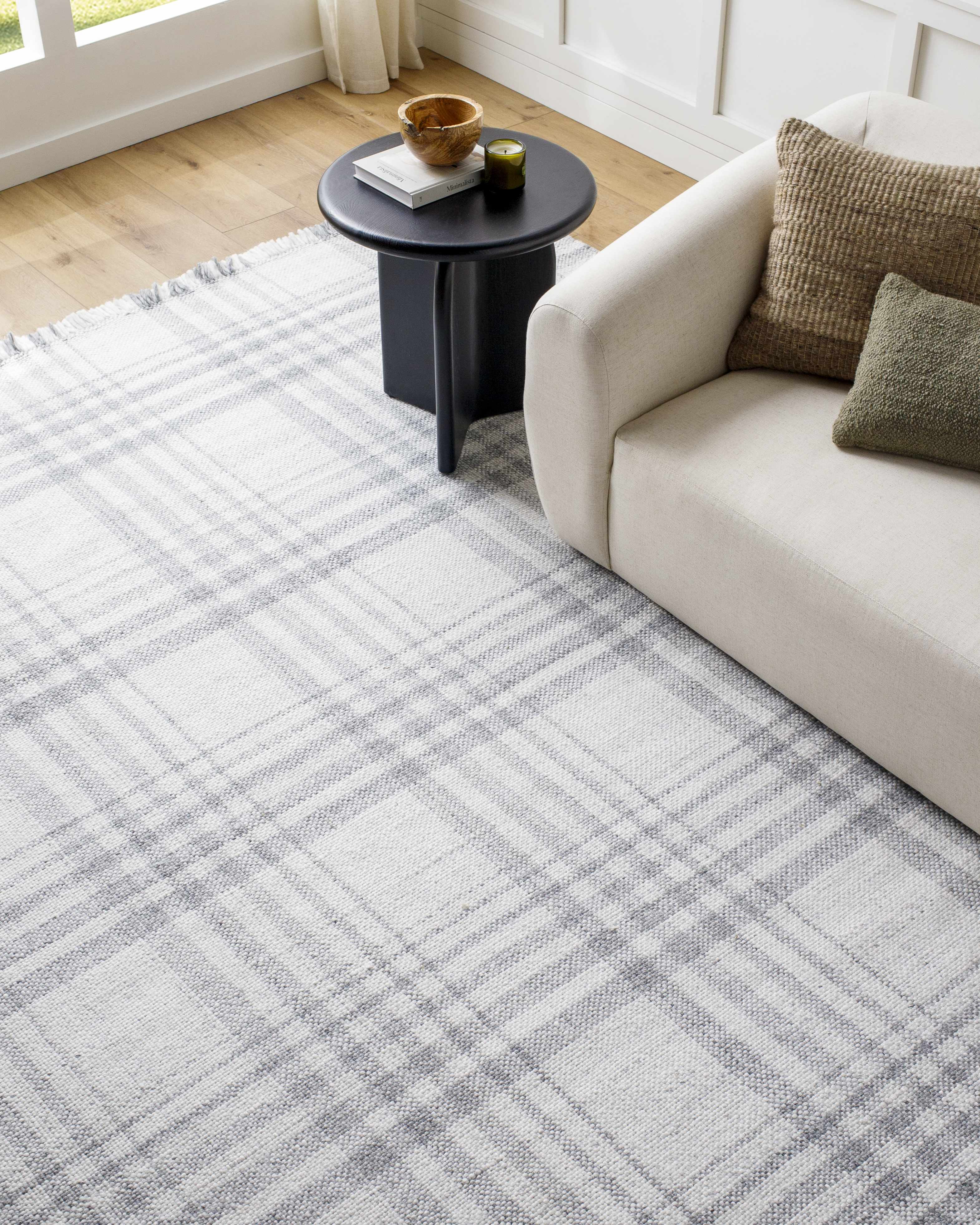 Inara Gray Plaid Area Rug - Image 8