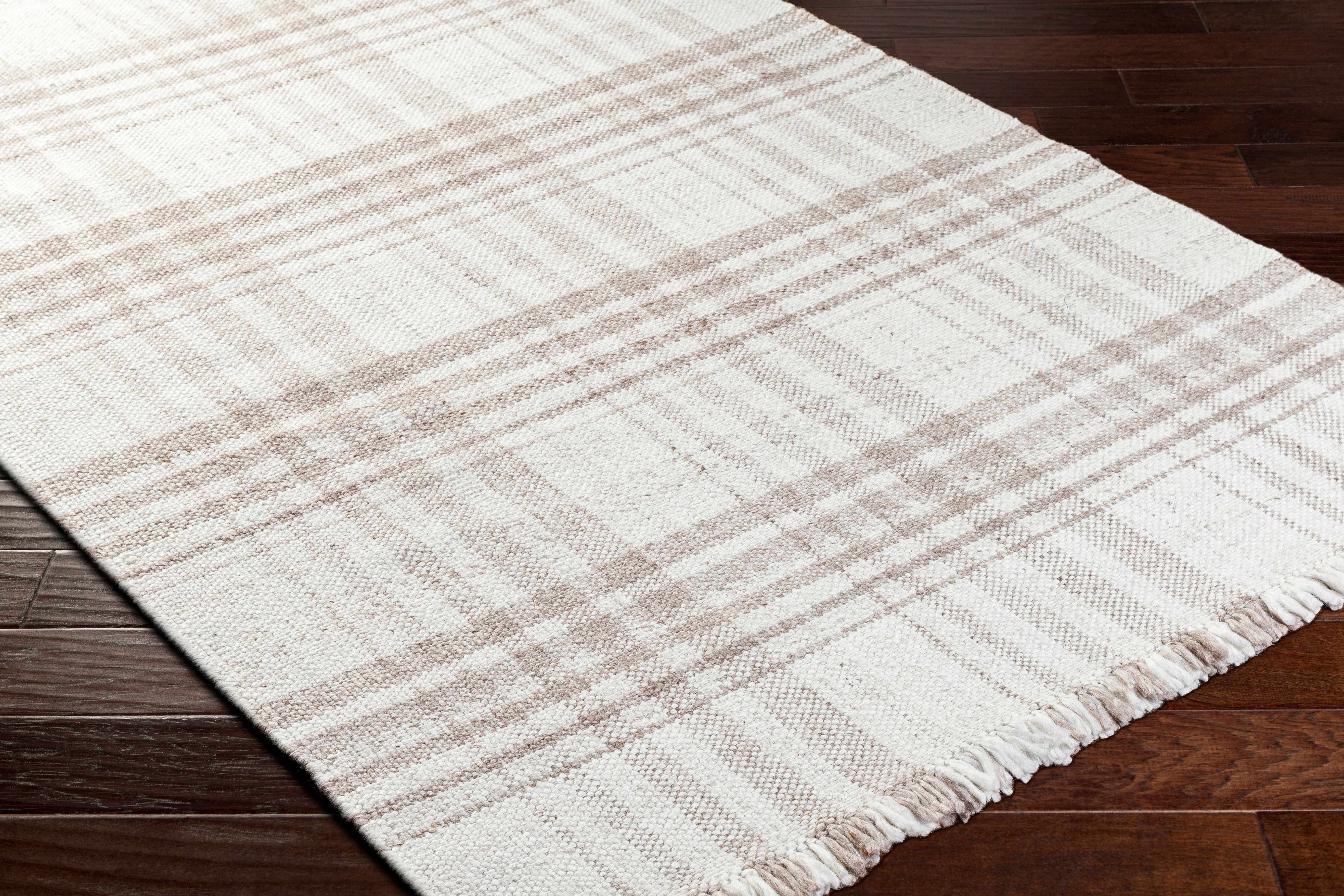 Inara Light Brown Plaid Hand Woven Area Rug - Image 3