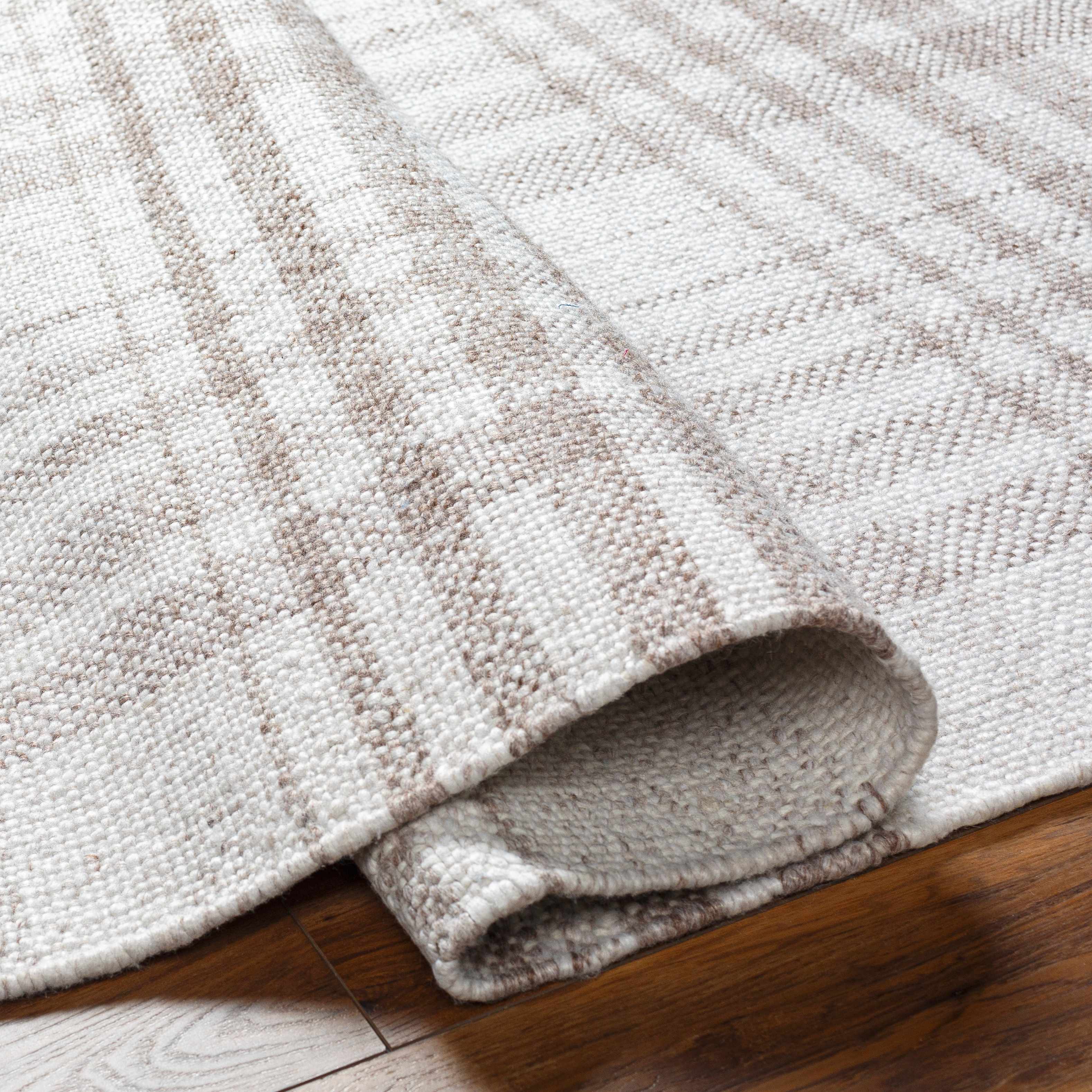 Inara Light Brown Plaid Hand Woven Area Rug - Image 7