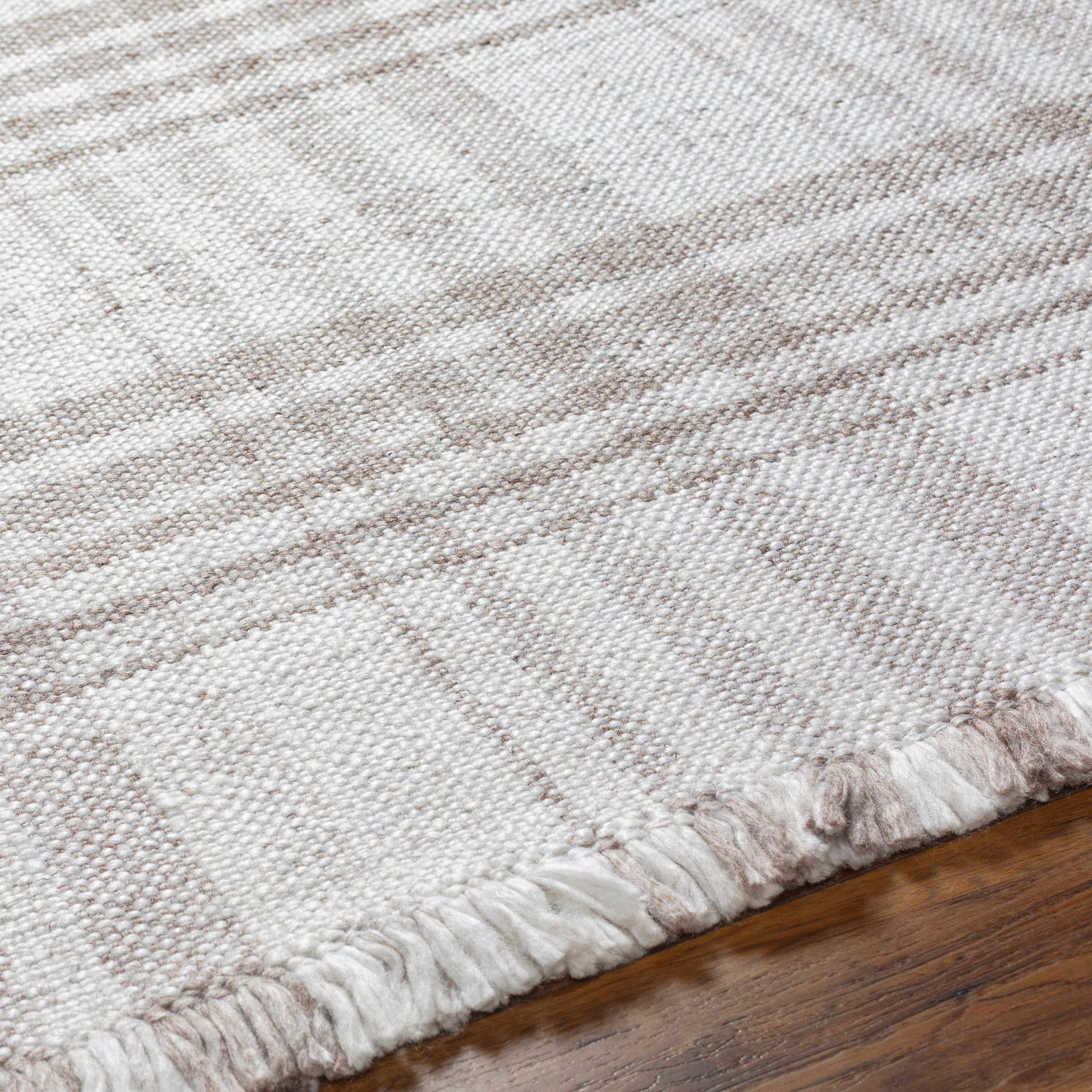 Inara Light Brown Plaid Hand Woven Area Rug - Image 8