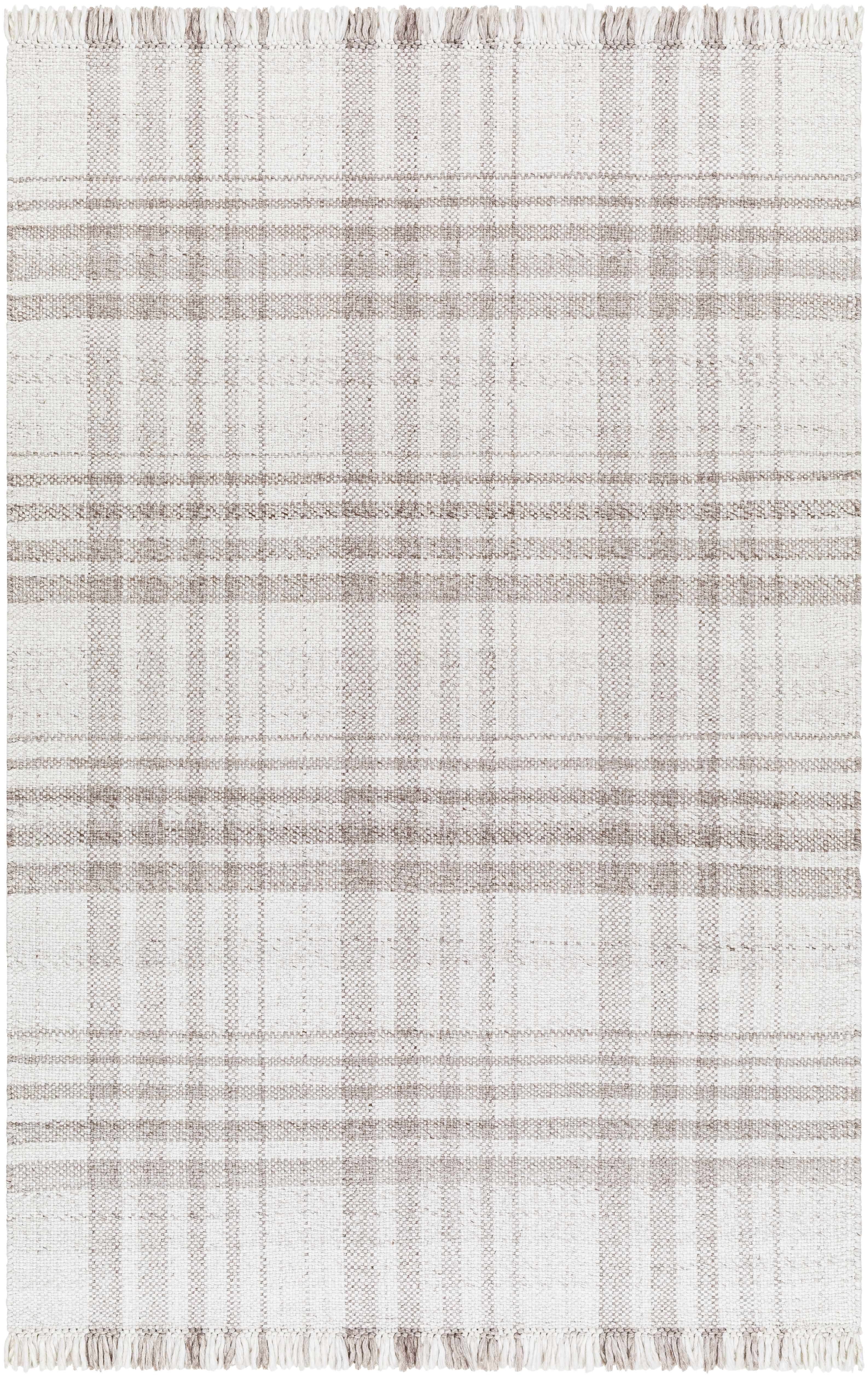 Inara Light Brown Plaid Hand Woven Area Rug - Image 9