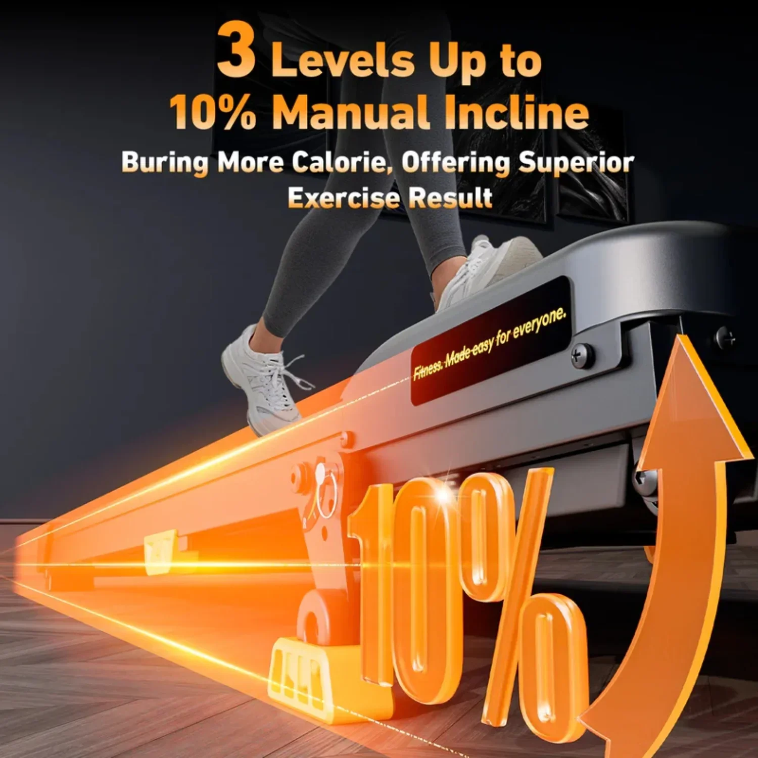 Incline Walking Pad Under Desk Treadmill 2.5HP Portable with Remote 330lb Cap - Image 4