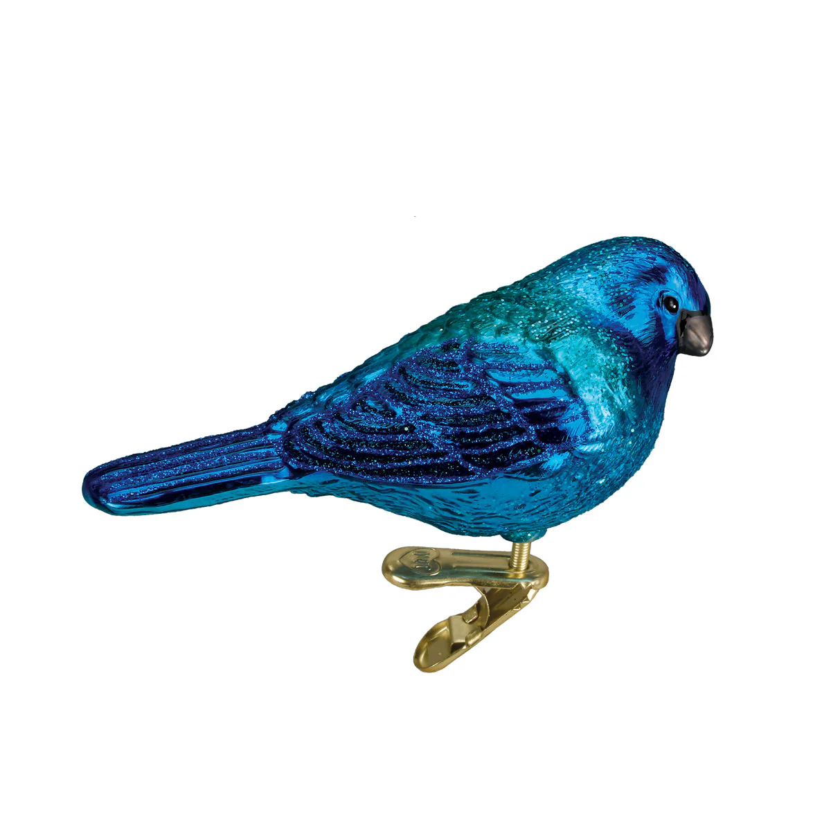 Indigo Bunting Glass Bird Ornament - Image 3