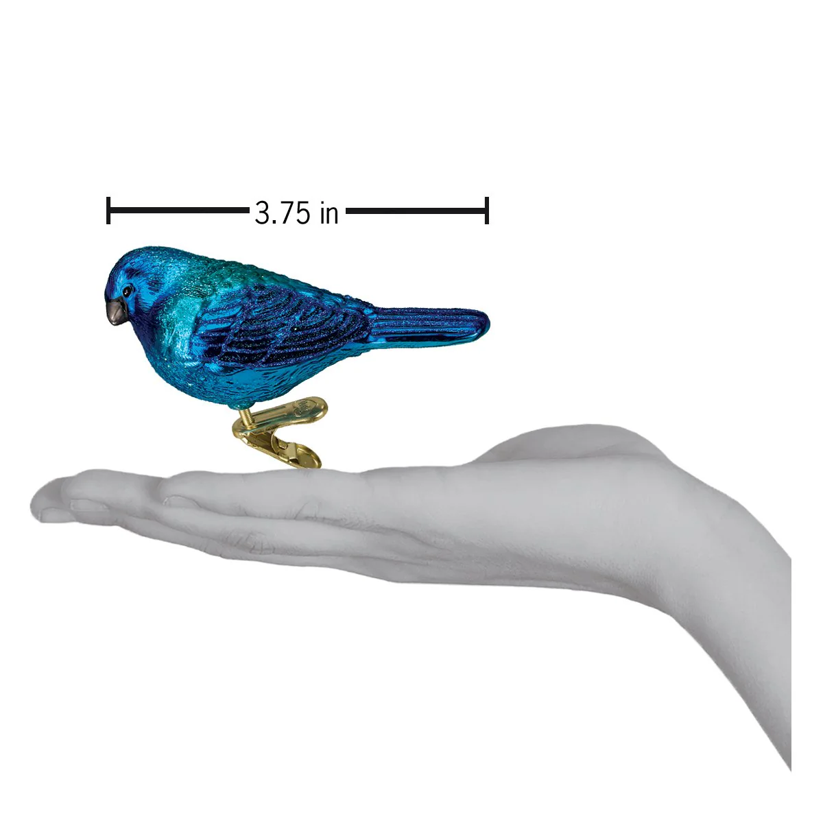 Indigo Bunting Glass Bird Ornament - Image 4