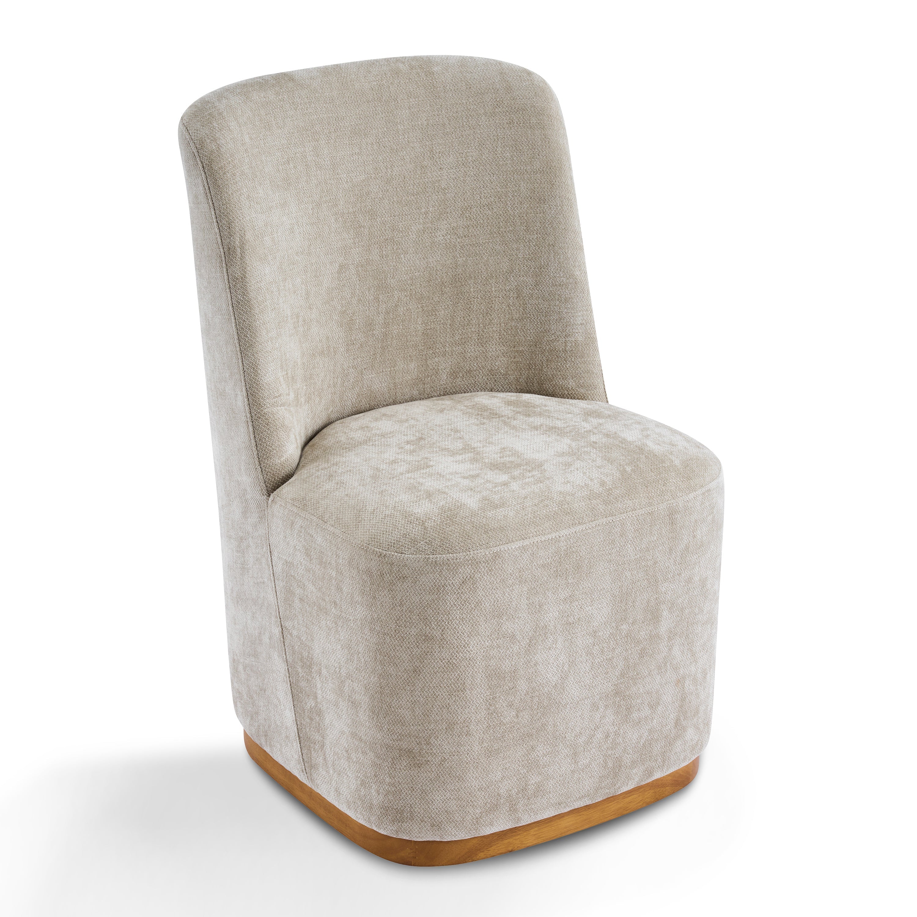 Indoor Dining Chair Set of 2 in Creamy Oatmeal Upholstered Fabric - Image 6