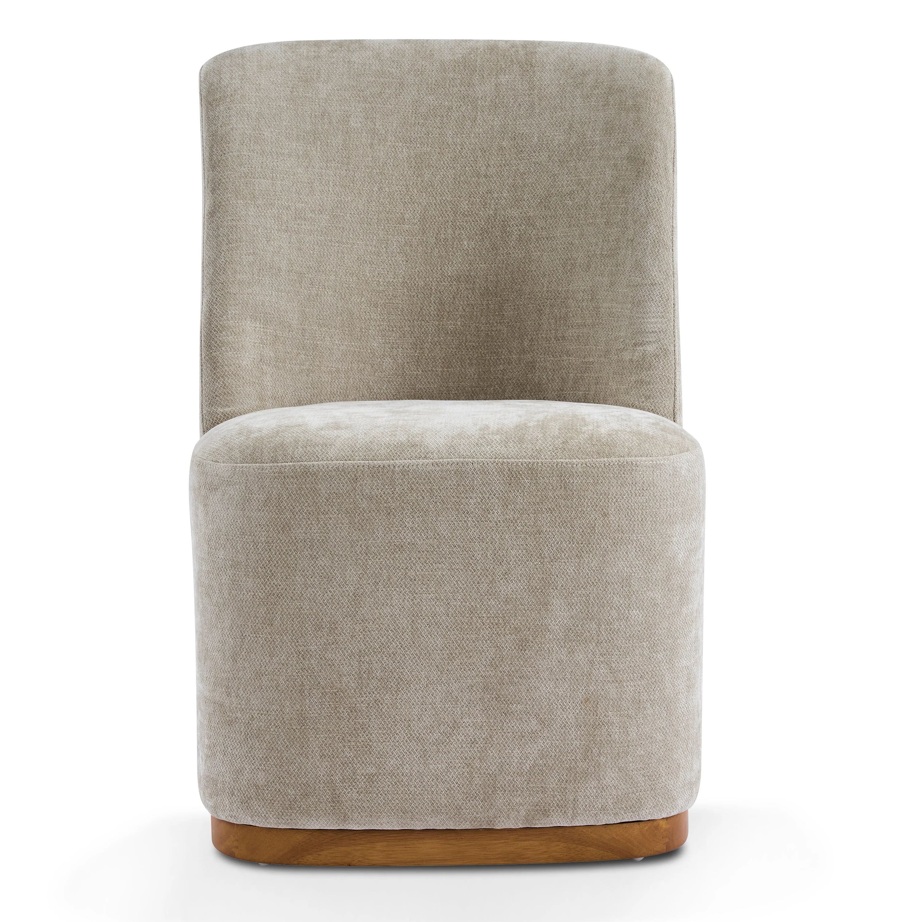 Indoor Dining Chair Set of 2 in Creamy Oatmeal Upholstered Fabric - Image 7