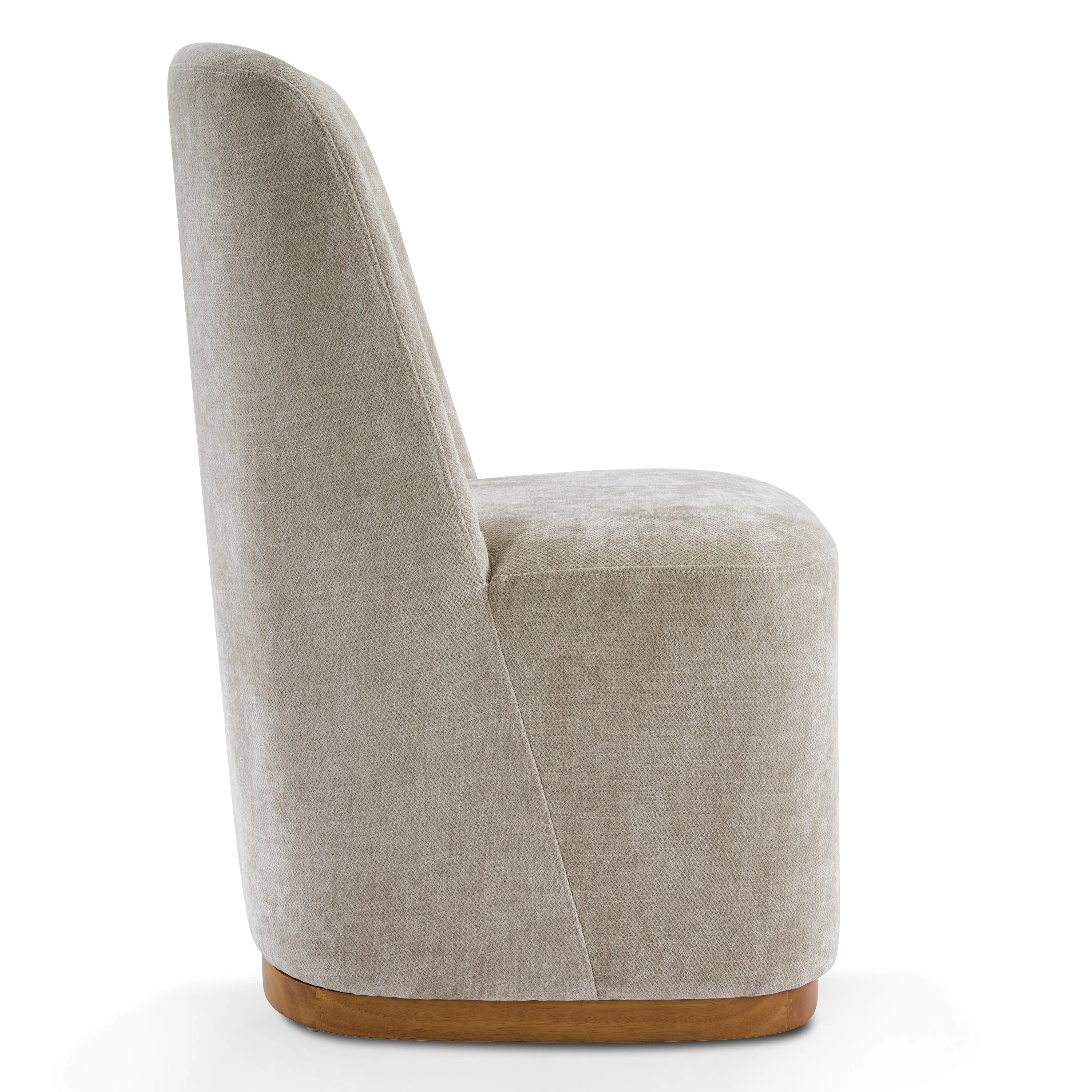 Indoor Dining Chair Set of 2 in Creamy Oatmeal Upholstered Fabric - Image 9