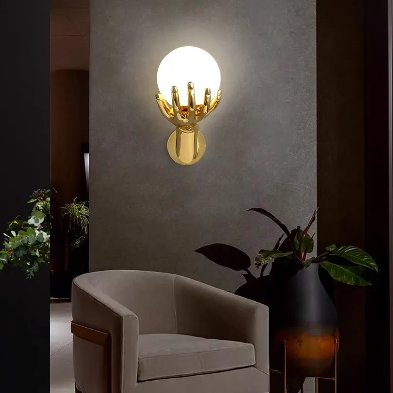 Indoor LED Wall Lamp Modern Resin Glass Bedside Wall Light Living Room Study - Image 3