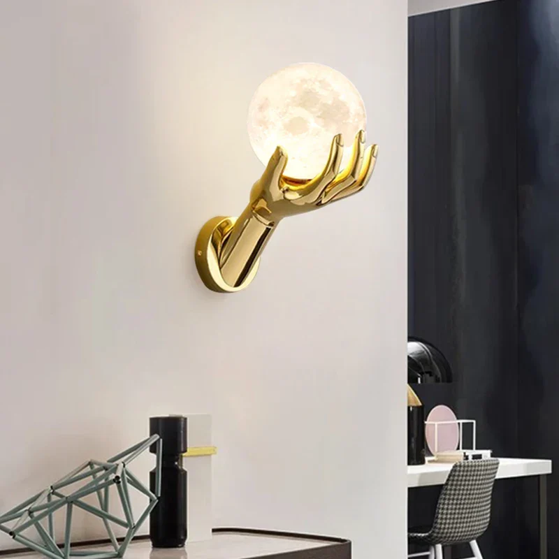 Indoor LED Wall Lamp Modern Resin Glass Bedside Wall Light Living Room Study - Image 5