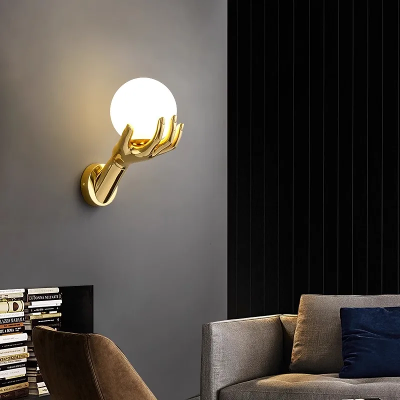 Indoor LED Wall Lamp Modern Resin Glass Bedside Wall Light Living Room Study - Image 6