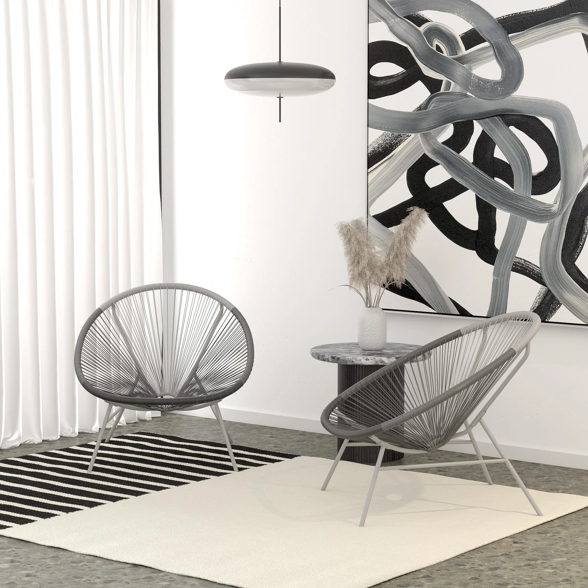 Indoor / Outdoor Lounge Chair (Set of 2) - Dark Gray - Image 2
