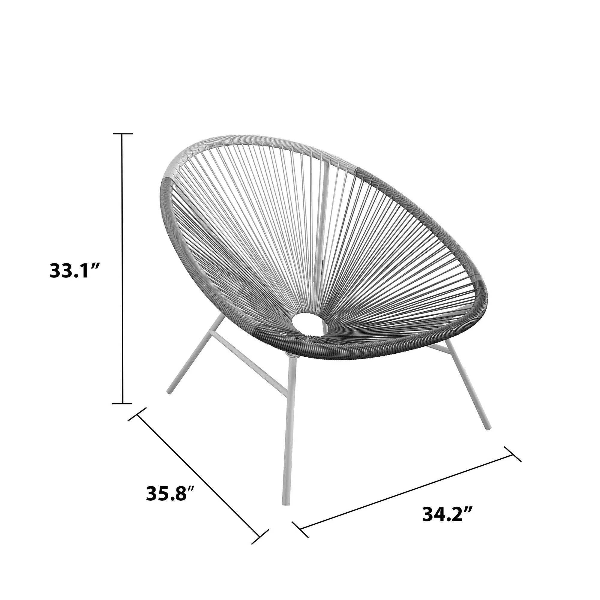 Indoor / Outdoor Lounge Chair (Set of 2) - Dark Gray - Image 4