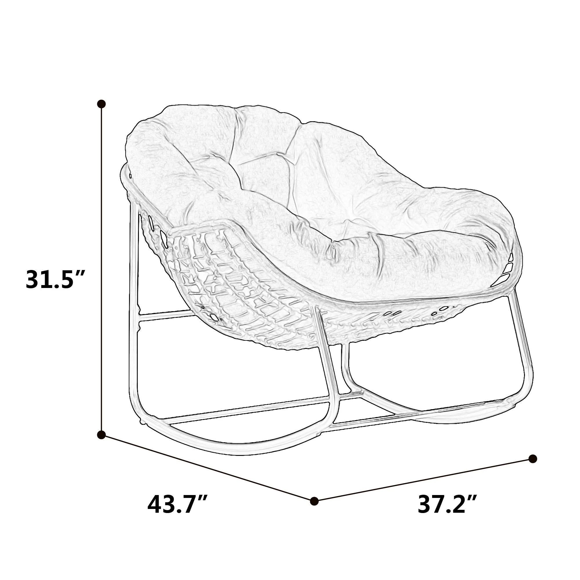 Indoor / Outdoor Oversized Wicker Egg Rocker Chair - Light Green - Image 3