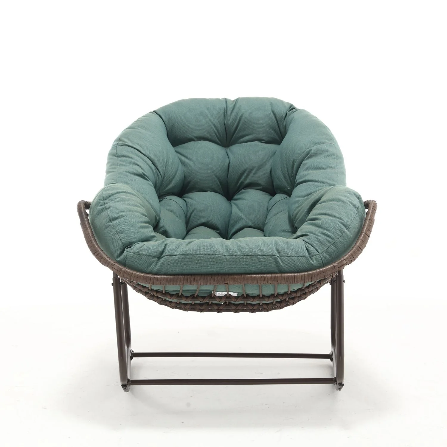 Indoor / Outdoor Oversized Wicker Egg Rocker Chair - Light Green - Image 4