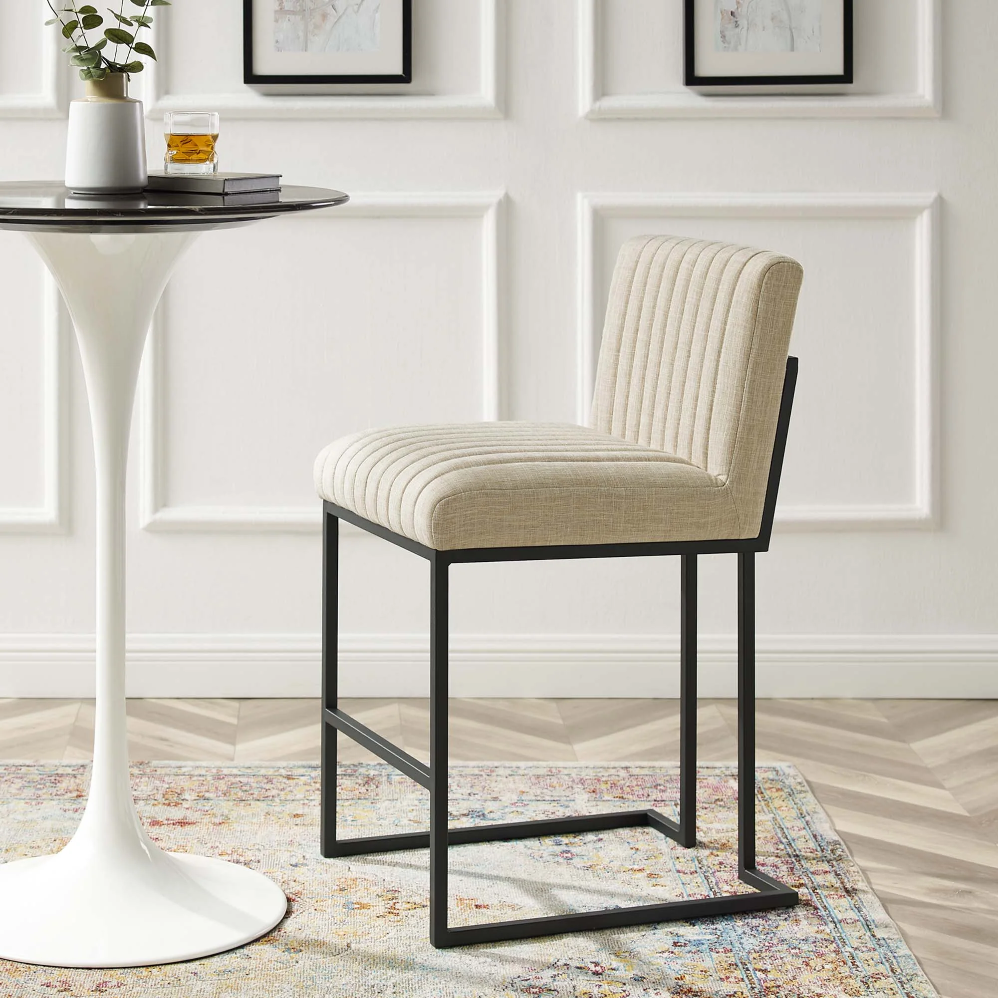 Indulge Channel Tufted Fabric Counter Stool by Modway - Image 7