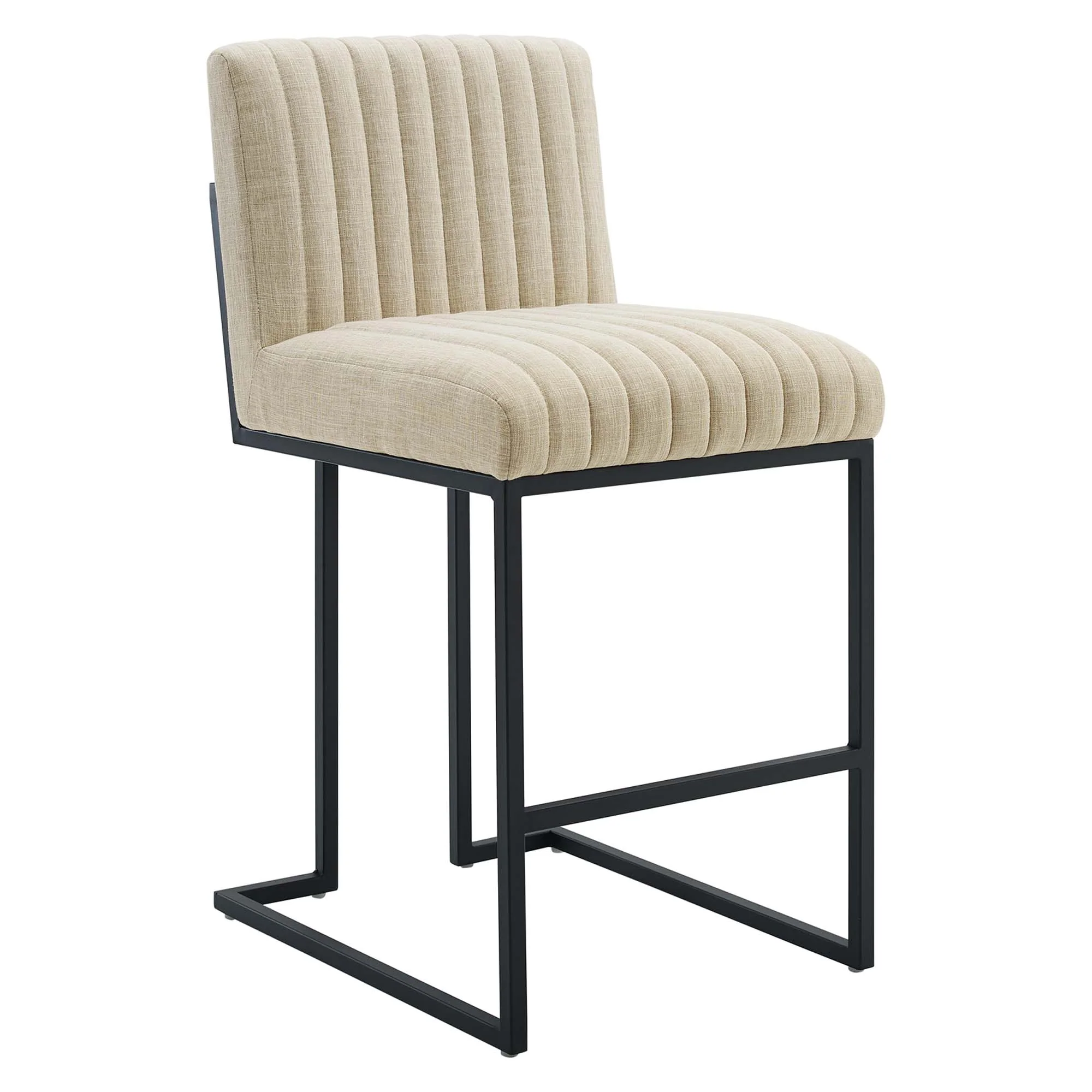 Indulge Channel Tufted Fabric Counter Stools Set of 2 by Modway - Image 3