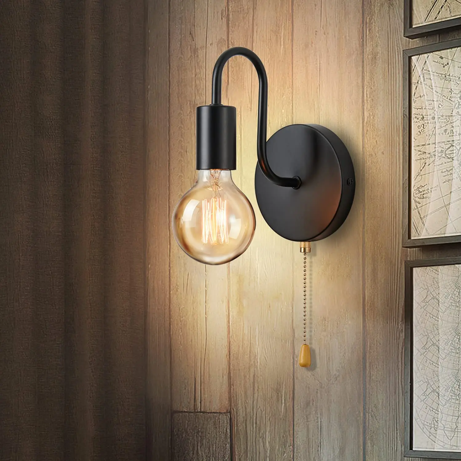 Industrial Black Wall Sconce – Nordic E27 Iron Lamp for Bedroom & Bathroom Decor - Image 5