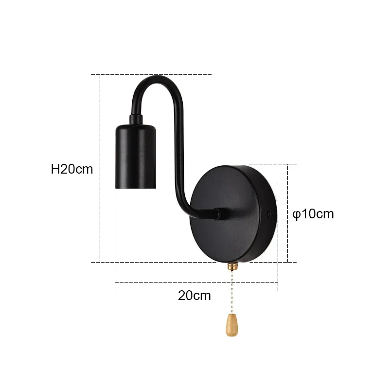 Industrial Black Wall Sconce – Nordic E27 Iron Lamp for Bedroom & Bathroom Decor - Image 7