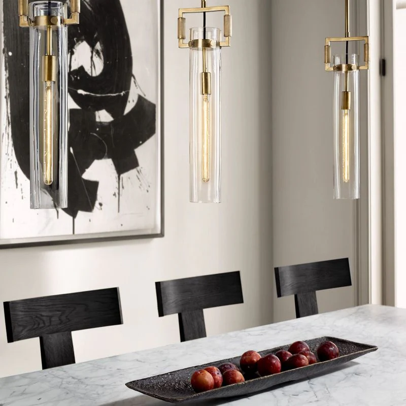Industrial Brass Glass Pendant Light E26 Edison Ceiling Fixture - Image 10