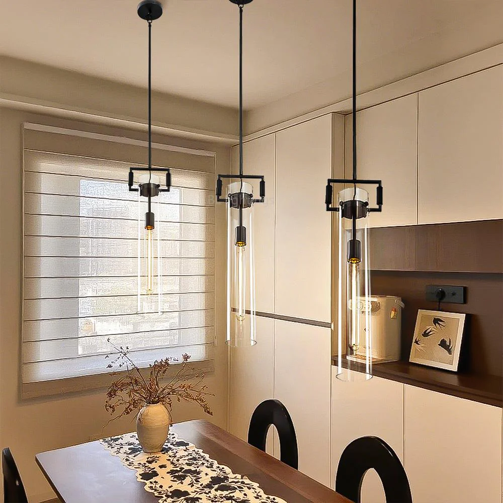 Industrial Brass Glass Pendant Light E26 Edison Ceiling Fixture - Image 2