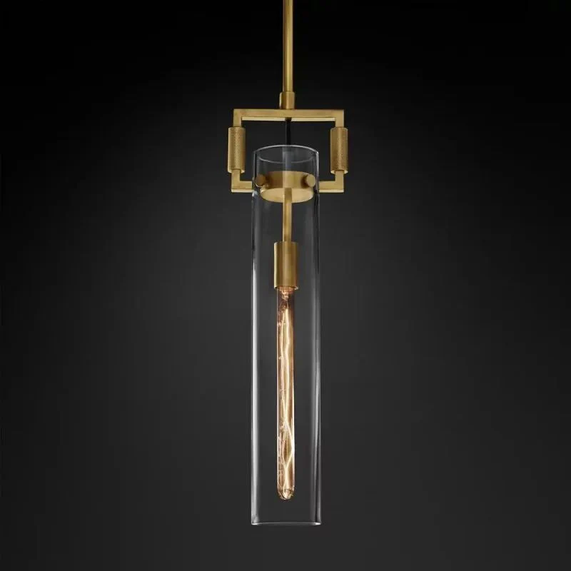 Industrial Brass Glass Pendant Light E26 Edison Ceiling Fixture - Image 3