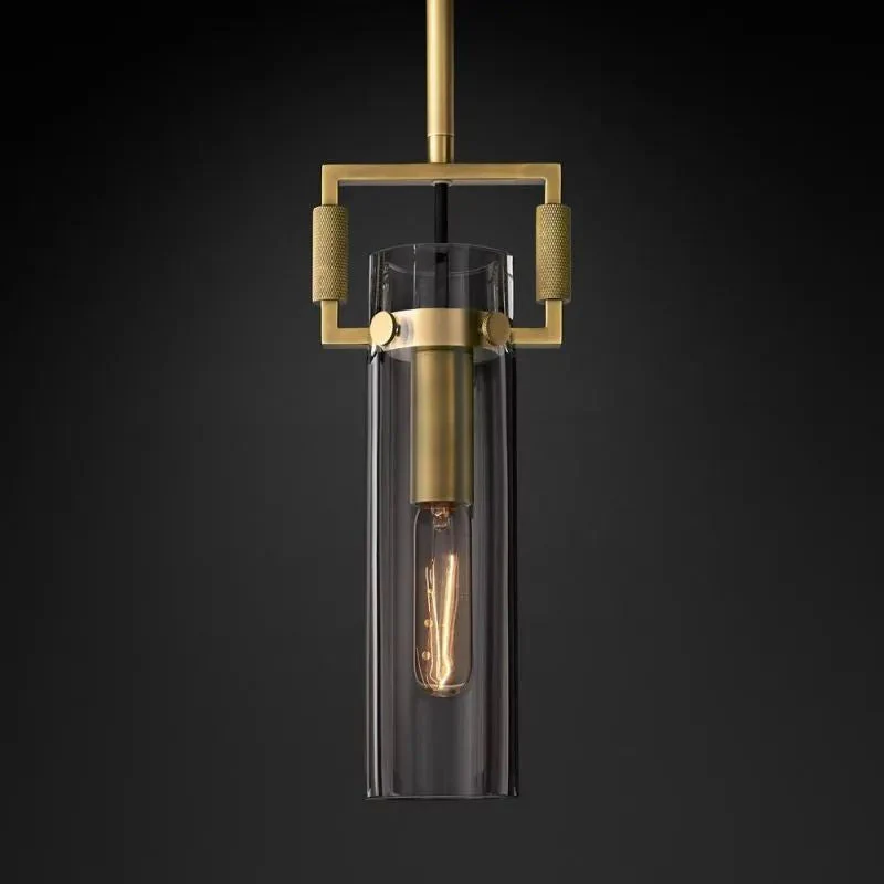 Industrial Brass Glass Pendant Light E26 Edison Ceiling Fixture - Image 4
