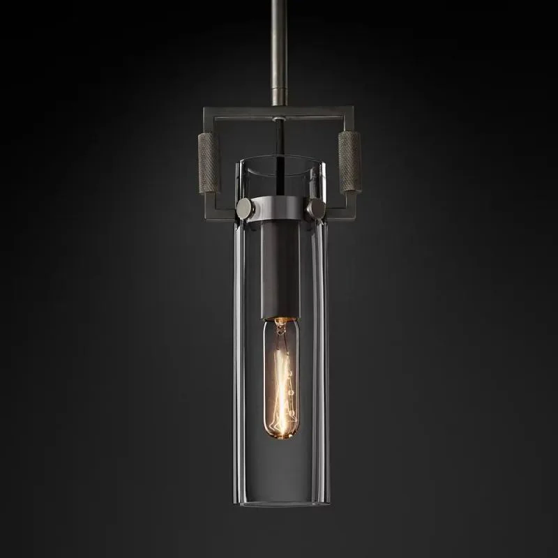 Industrial Brass Glass Pendant Light E26 Edison Ceiling Fixture - Image 6