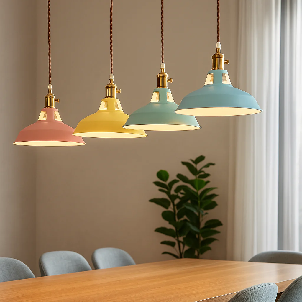 Industrial Colourful Metal Dome Pendant Light LED 1-light - Image 3