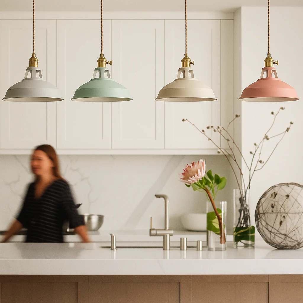 Industrial Colourful Metal Dome Pendant Light LED 1-light - Image 7