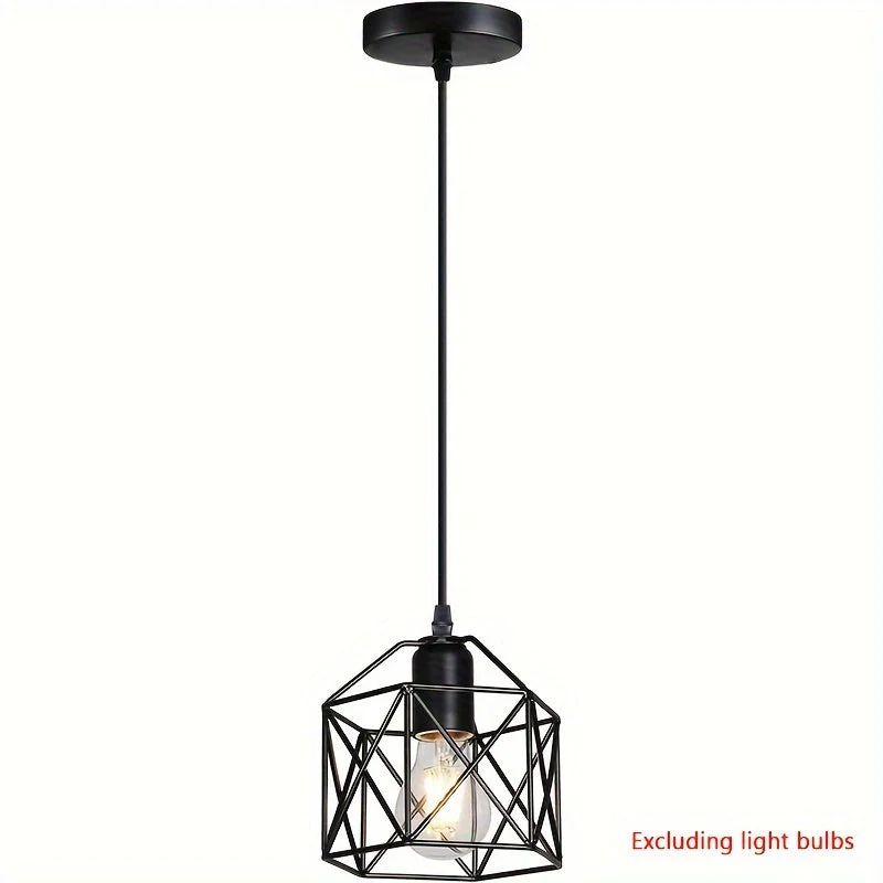 Industrial Farmhouse Pendant Light – Adjustable Metal Cage Fixture for Kitchen - Image 12