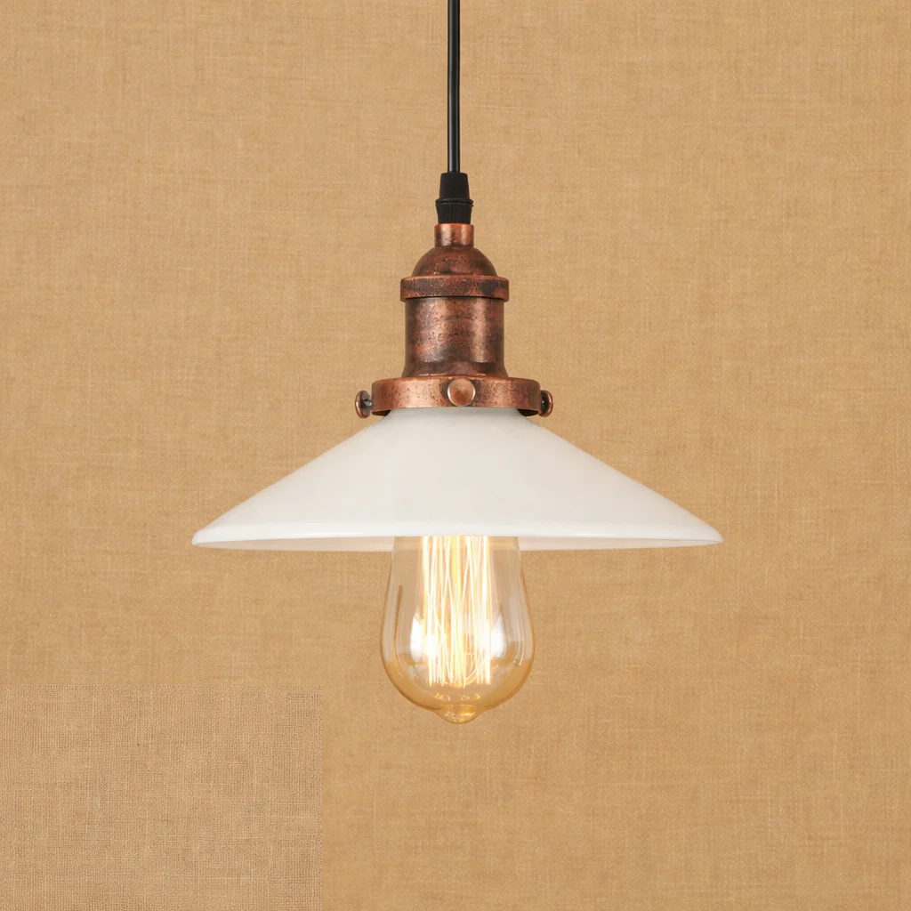 Industrial Glass Pendant Light Vintage Loft Hanging Lamp Metal Ceiling Fixture - Image 13
