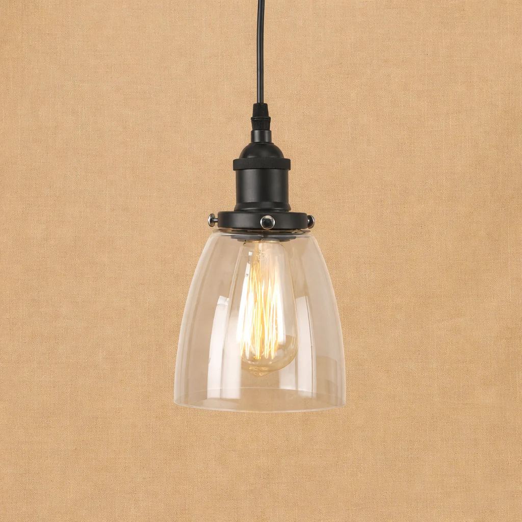 Industrial Glass Pendant Light Vintage Loft Hanging Lamp Metal Ceiling Fixture - Image 16