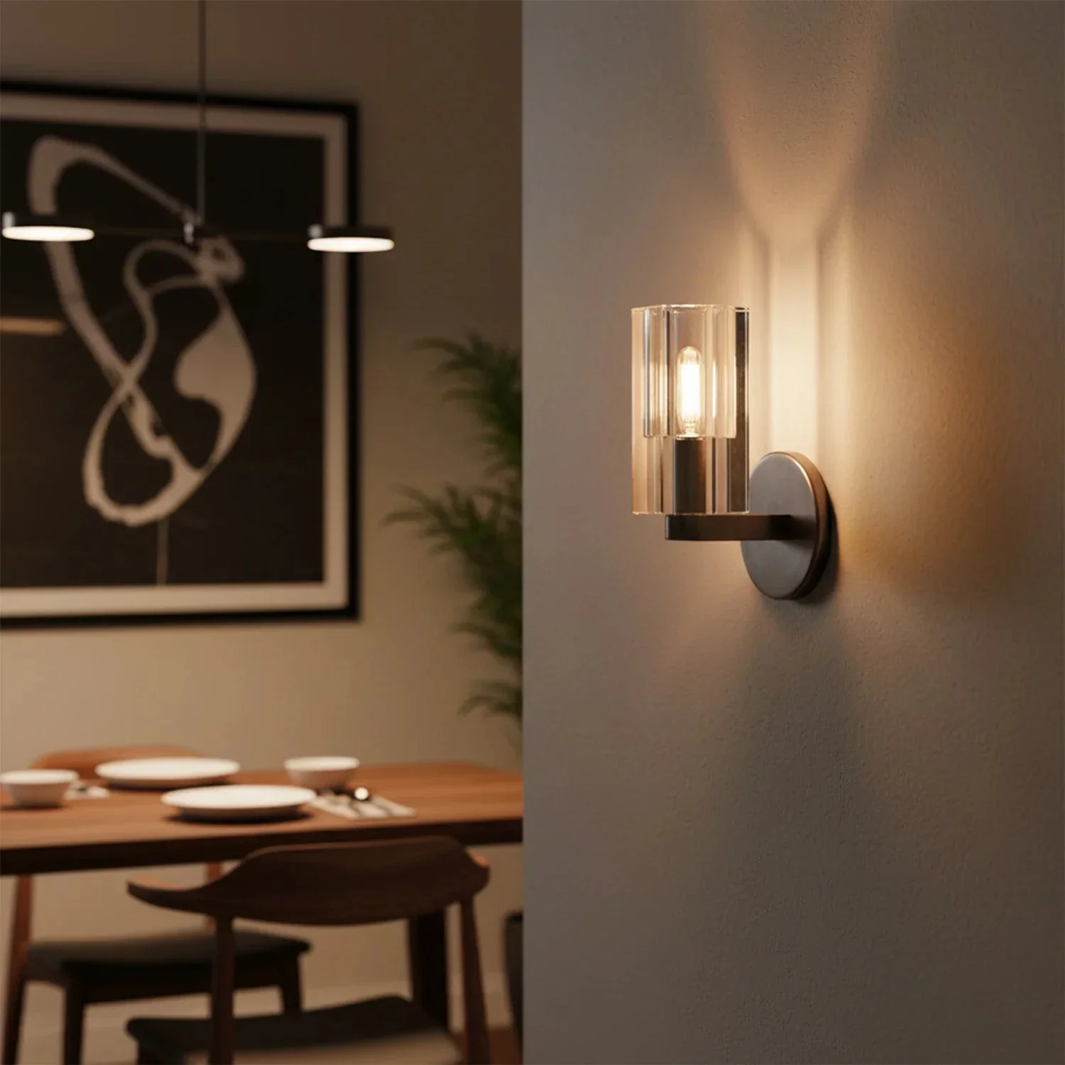 Industrial Glass Wall Sconce E12 Dimmable Modern Bathroom Light - Image 4