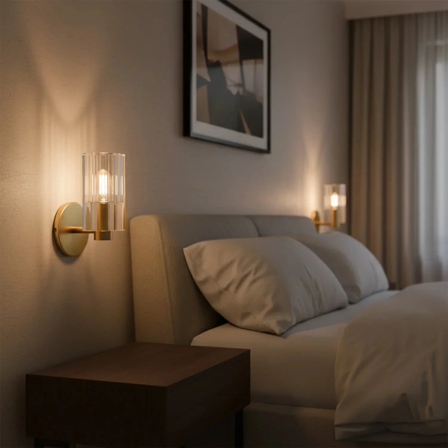 Industrial Glass Wall Sconce E12 Dimmable Modern Bathroom Light - Image 5