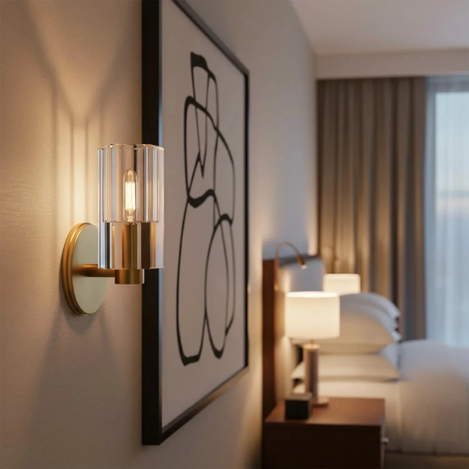 Industrial Glass Wall Sconce E12 Dimmable Modern Bathroom Light - Image 6