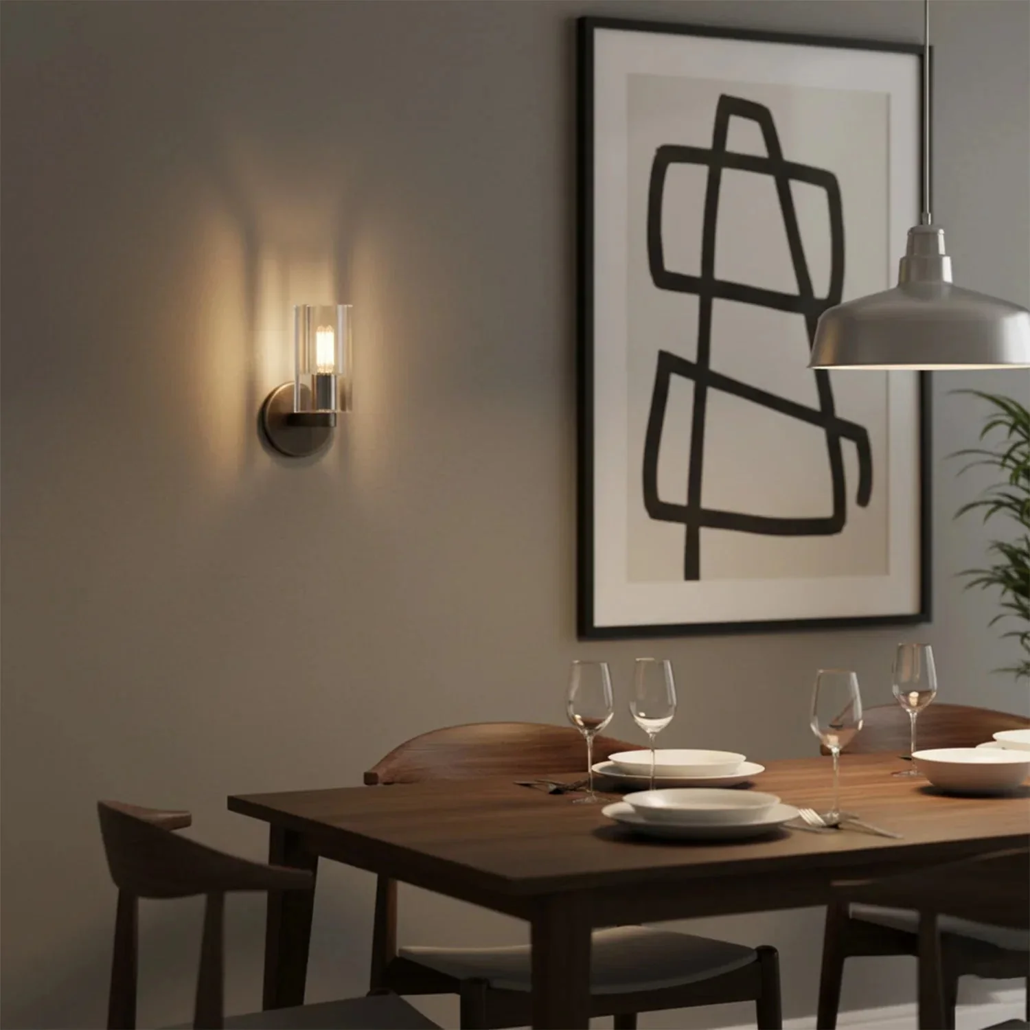 Industrial Glass Wall Sconce E12 Dimmable Modern Bathroom Light - Image 9