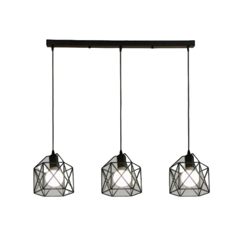 Industrial LED Pendant Light – Modern Metal Cage Hanging Lamp for Dining Room - Image 6