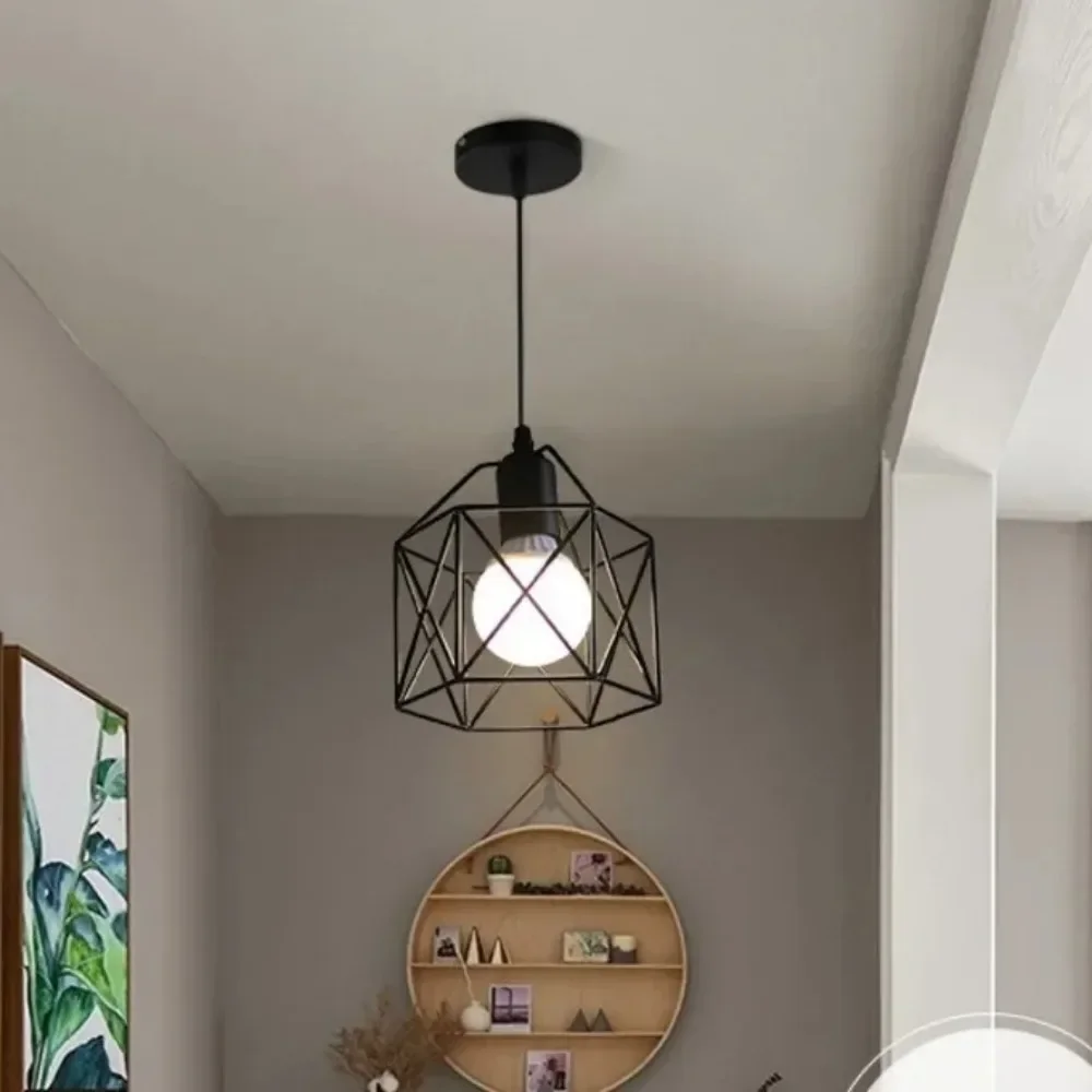 Industrial LED Pendant Light – Modern Metal Cage Hanging Lamp for Dining Room - Image 7
