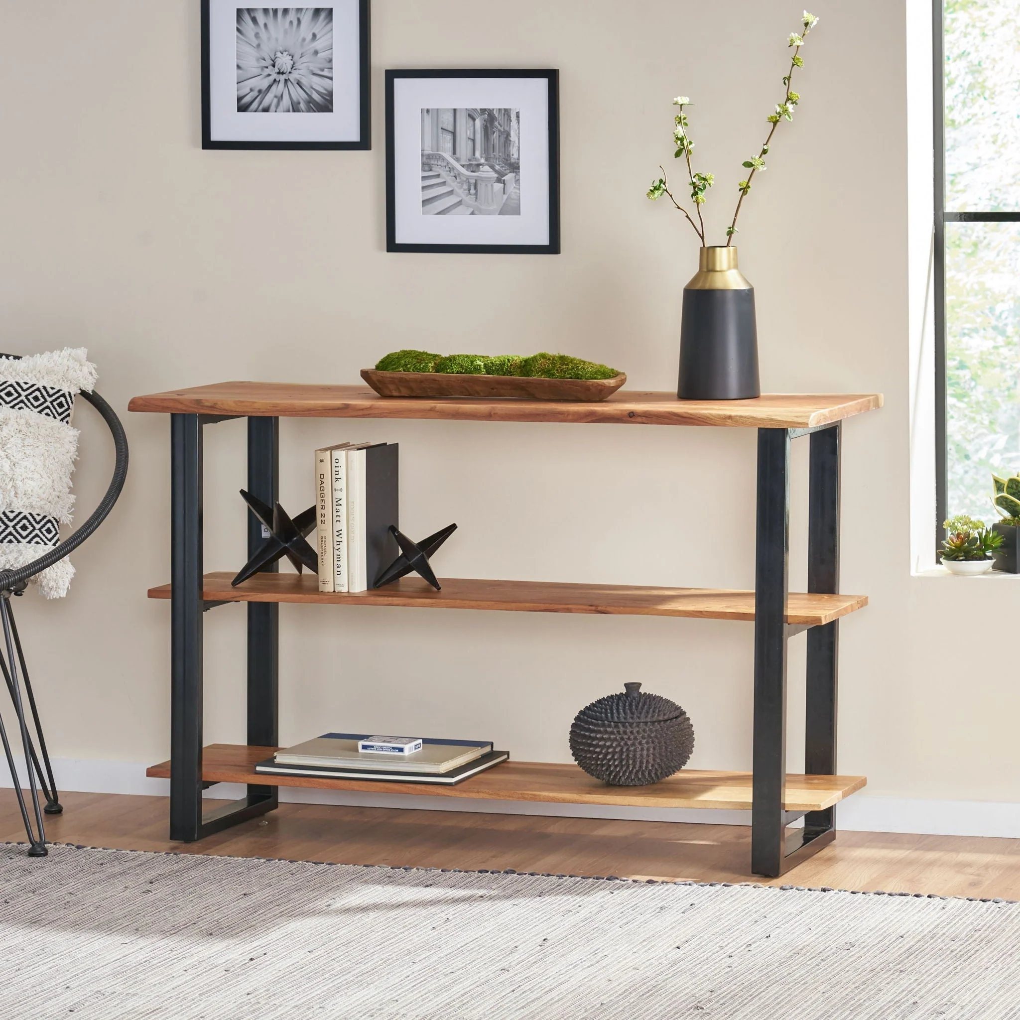 Industrial Media Console Table - Natural - Image 5