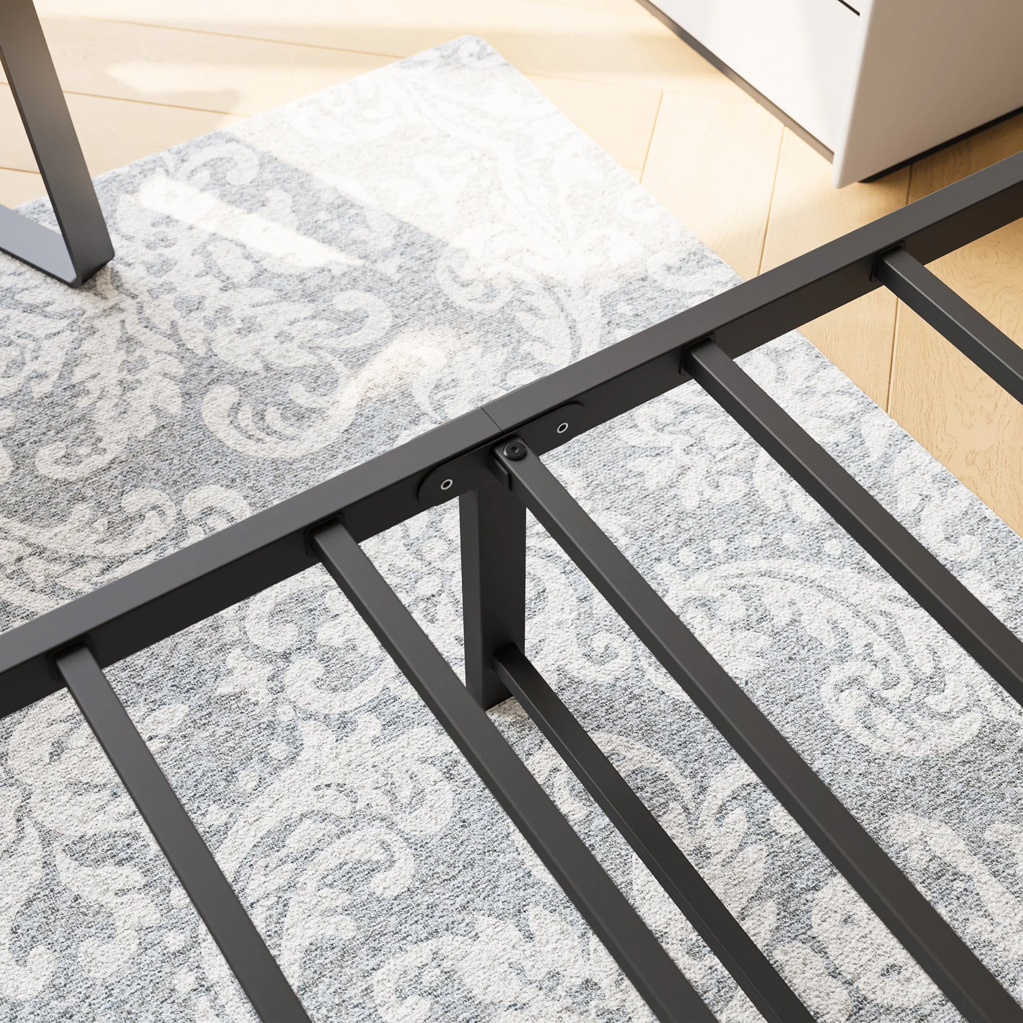 Industrial Metal & Wood Platform Bed Frame - Image 6