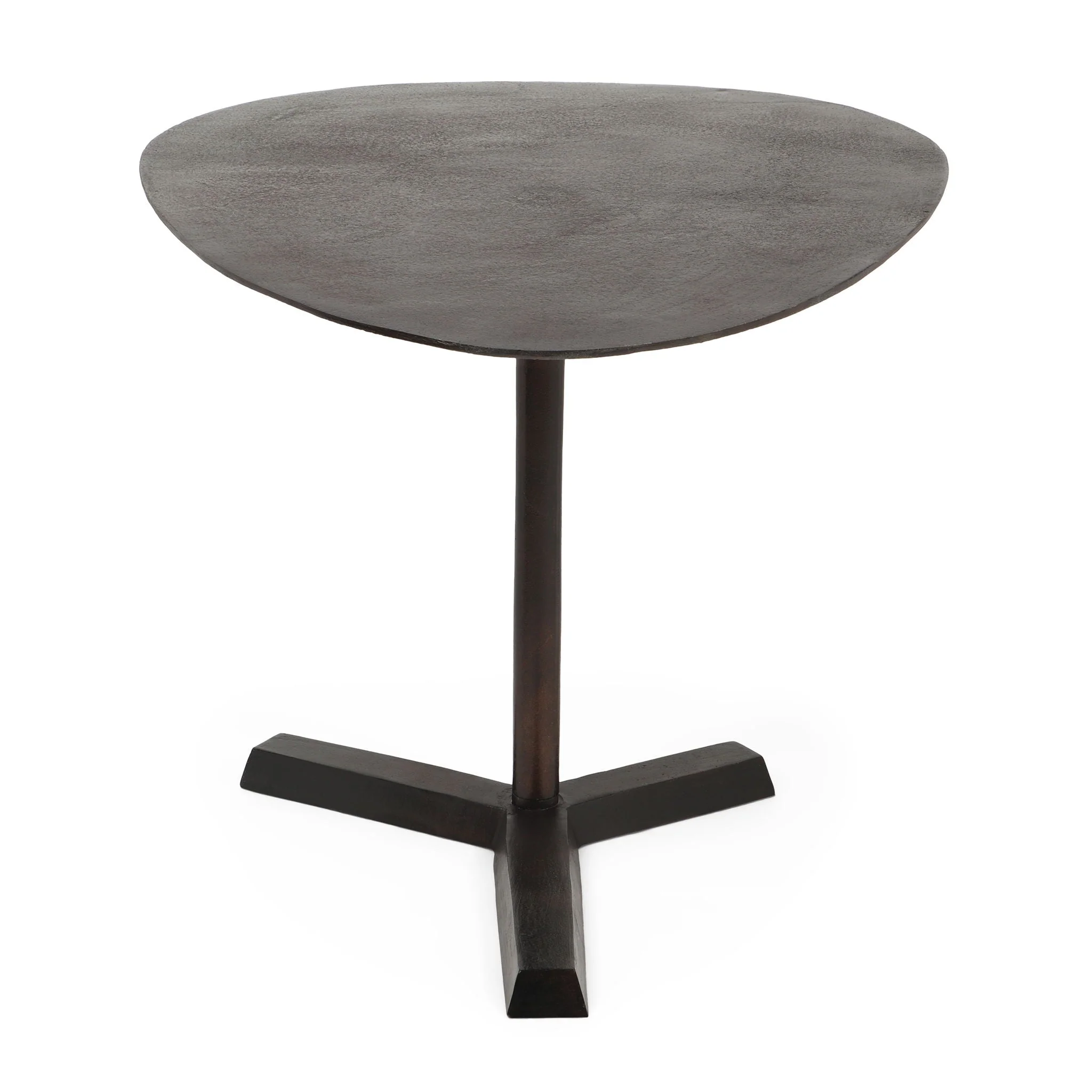 Industrial Style Elliptical Side Table With Aluminum Frame - Bronze - Image 3