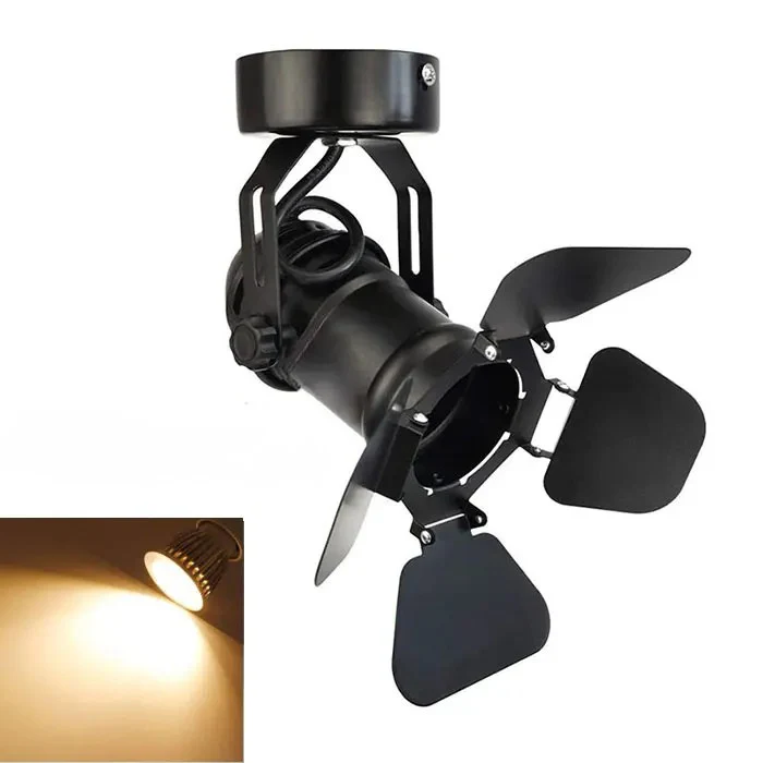 Industrial Vintage LED Ceiling Spotlight Barn Door Art Gallery Hallway Stage - Image 9