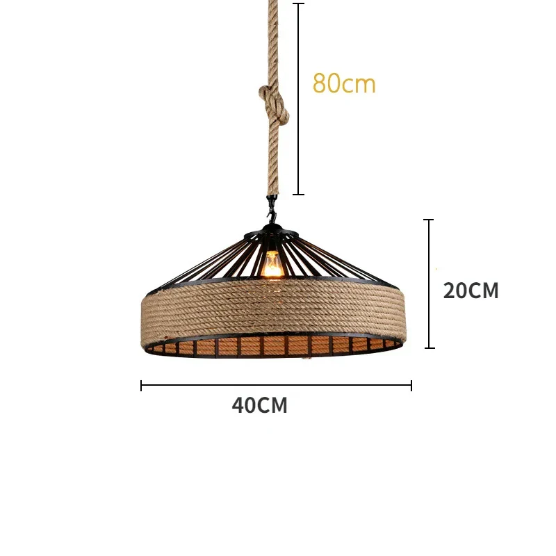 Industrial Vintage Pendant Lamp – Metal Twine Handwoven Chandelier Light - Image 10