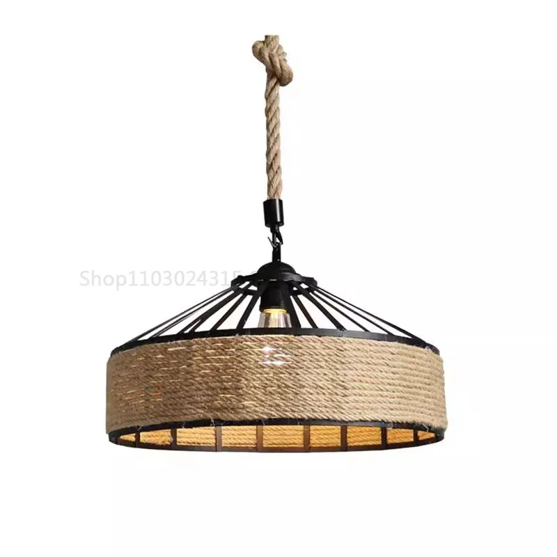 Industrial Vintage Pendant Lamp – Metal Twine Handwoven Chandelier Light - Image 5