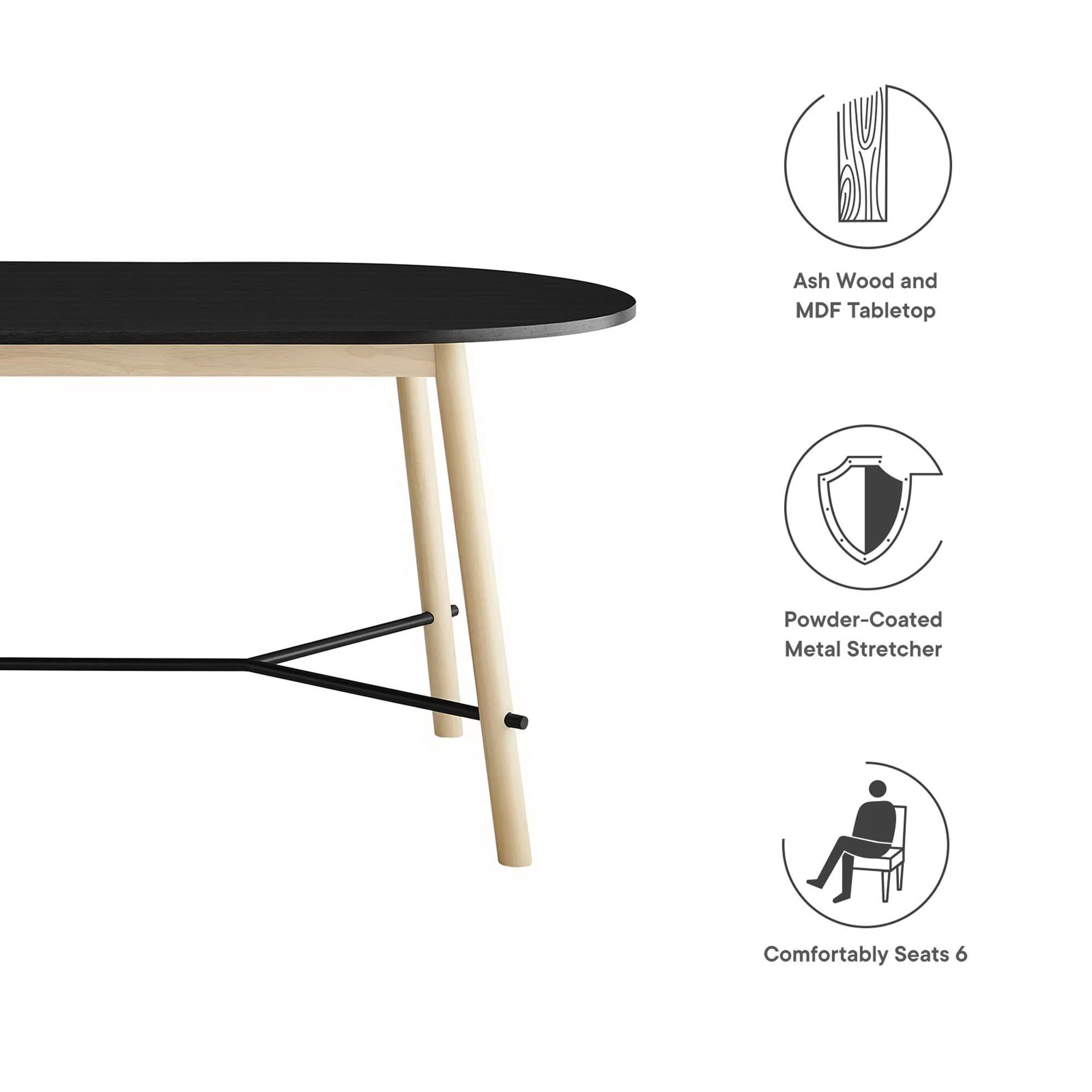 Infuse 71" Wood Grain Dining Table by Modway - Image 2
