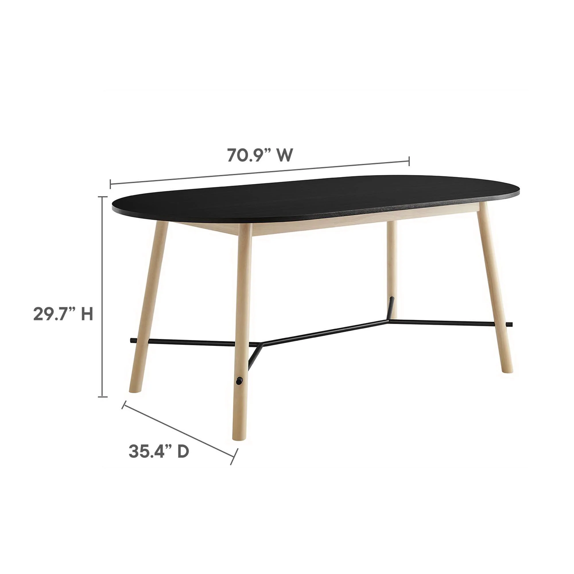 Infuse 71" Wood Grain Dining Table by Modway - Image 3