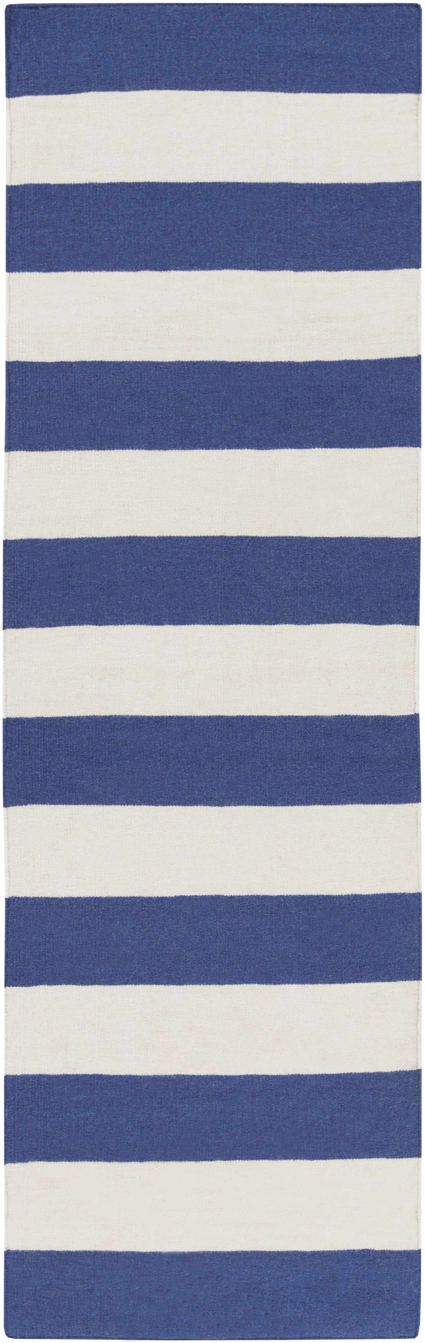 Ingersoll 8x11 Blue&White Striped Wool Rug - Clearance - Image 4